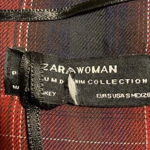 NWT Zara Asymmetric Check Shirt Small